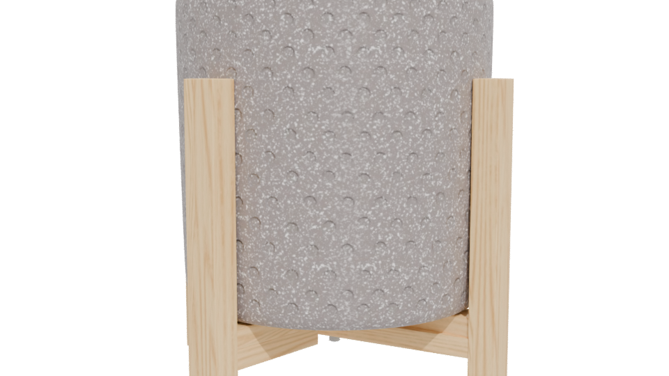 Stylish Modern Planter with Wooden Stand 3D Model - Professional 3D Model Render 12