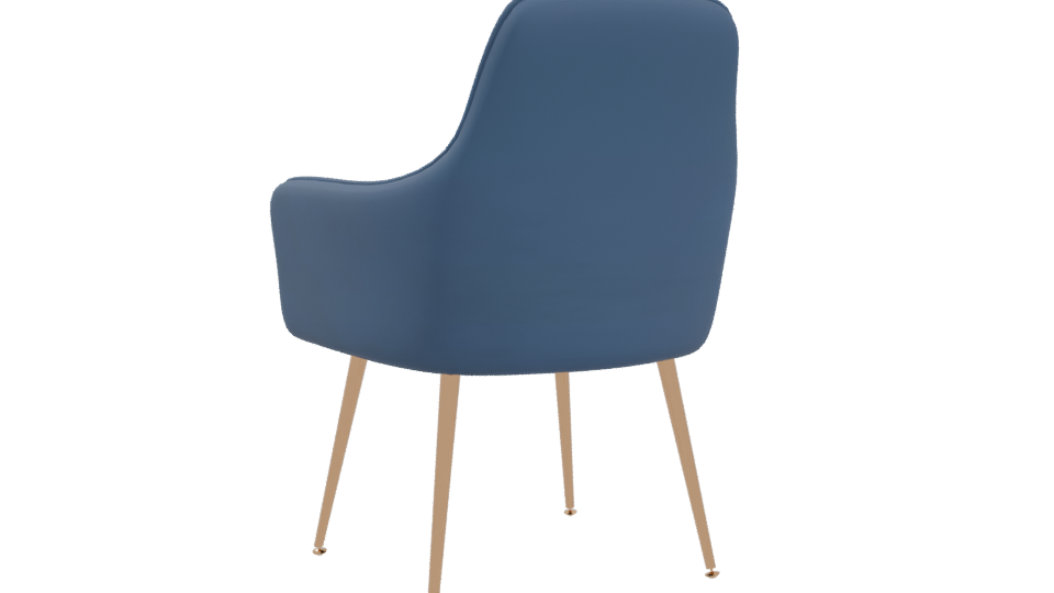 Elegant Blue Accent Chair 3D - Professional 3D Model Render 4