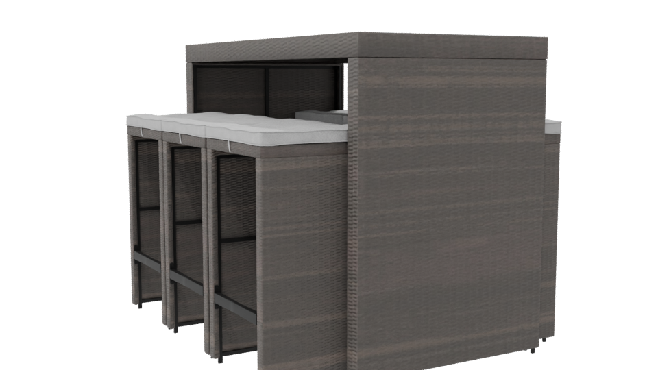 Stylish Outdoor Dining Table Set - Professional 3D Model Render 7