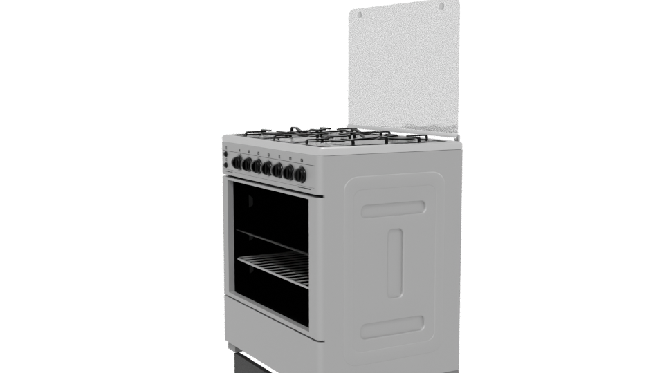 Stylish Gas Range Cooker Model - Professional 3D Model Render 13