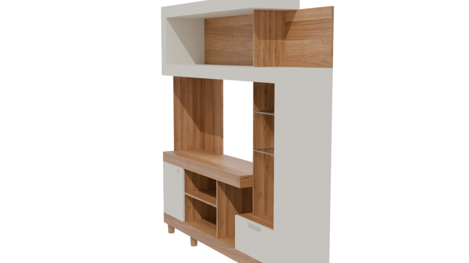 Contemporary Wooden TV Unit 3D - Professional 3D Model Render 13