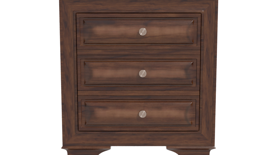 Classic Wooden Nightstand Model - Professional 3D Model Render 11