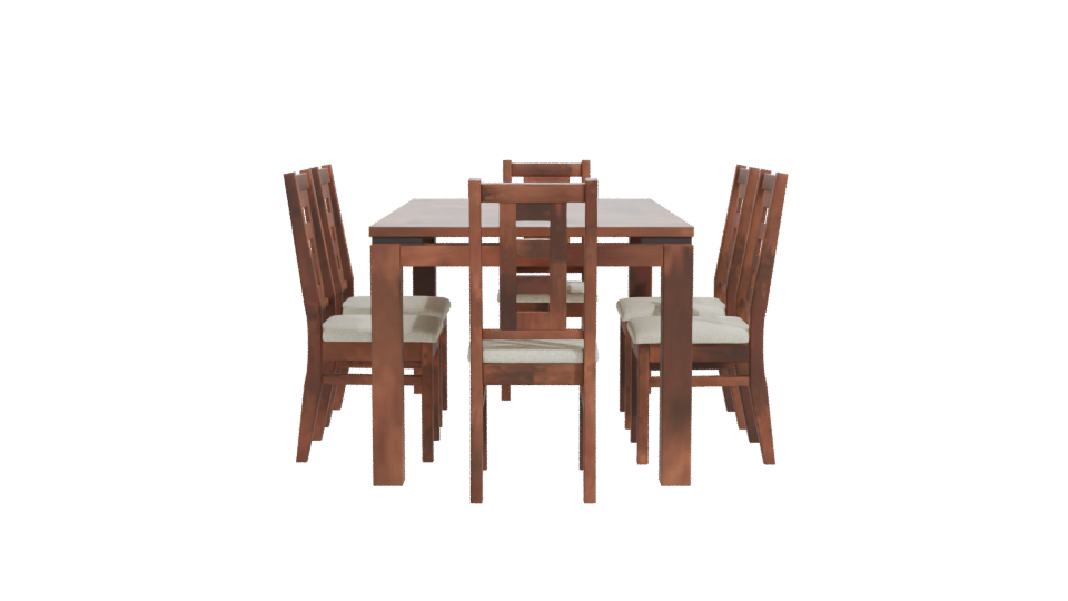 Contemporary Wooden Dining Set 3D Model - Professional 3D Model Render 11