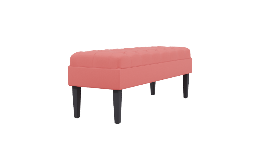 Stylish Upholstered Bench Model 3D - Professional 3D Model Render 3