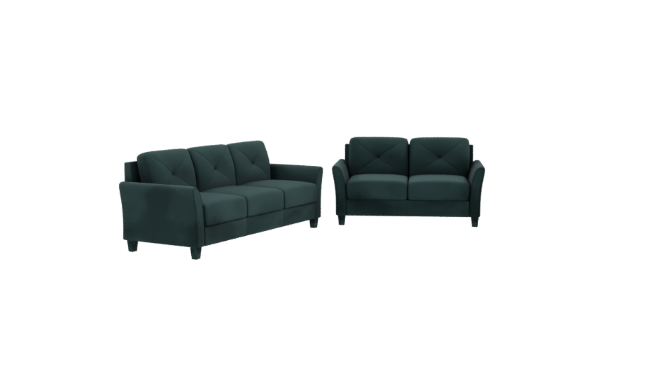 Stylish Teal Sofa Set 3D - Professional 3D Model Render 9