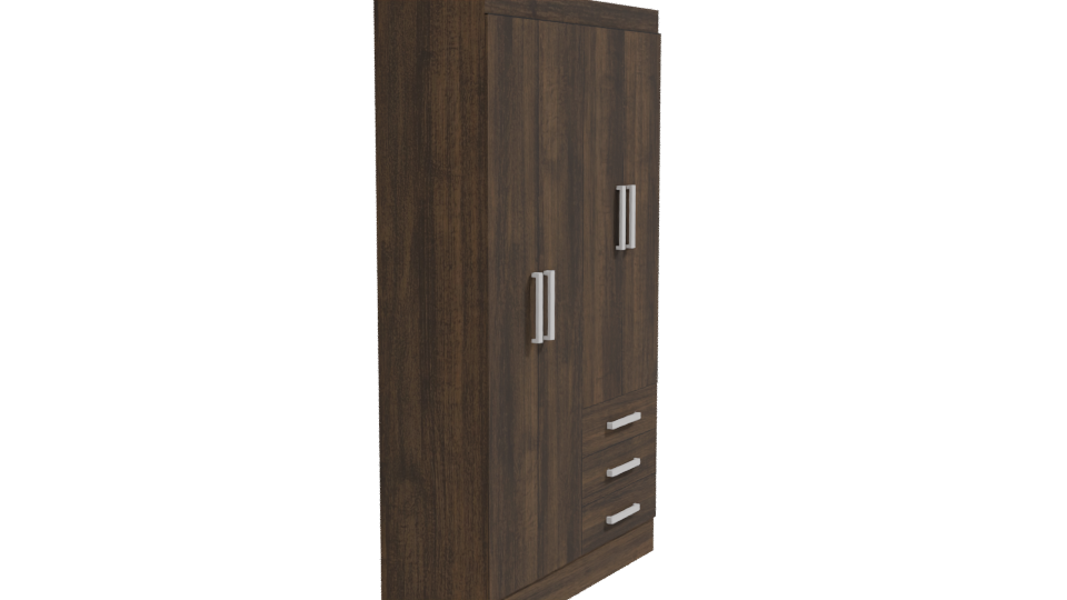 Stylish Wooden Wardrobe 3D Model - Professional 3D Model Render 9
