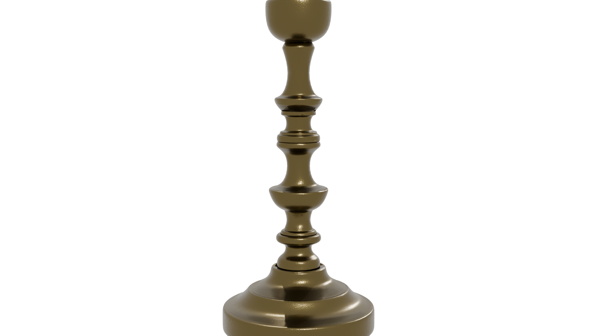 Vintage Brass Candle Holder Model - Professional 3D Model Render 12