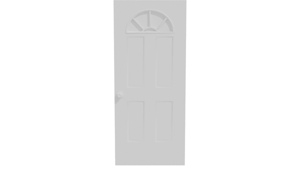 Stylish White Door with Arch Window 3D Model - Professional 3D Model Render 11