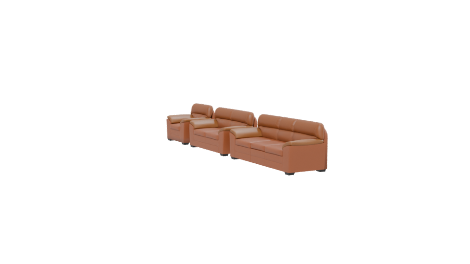 Stylish Modular Leather Sofa Set 3D Model - Professional 3D Model Render 13
