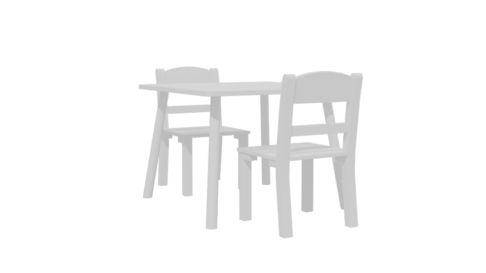 Stylish White Dining Table Set - Professional 3D Model Render 13