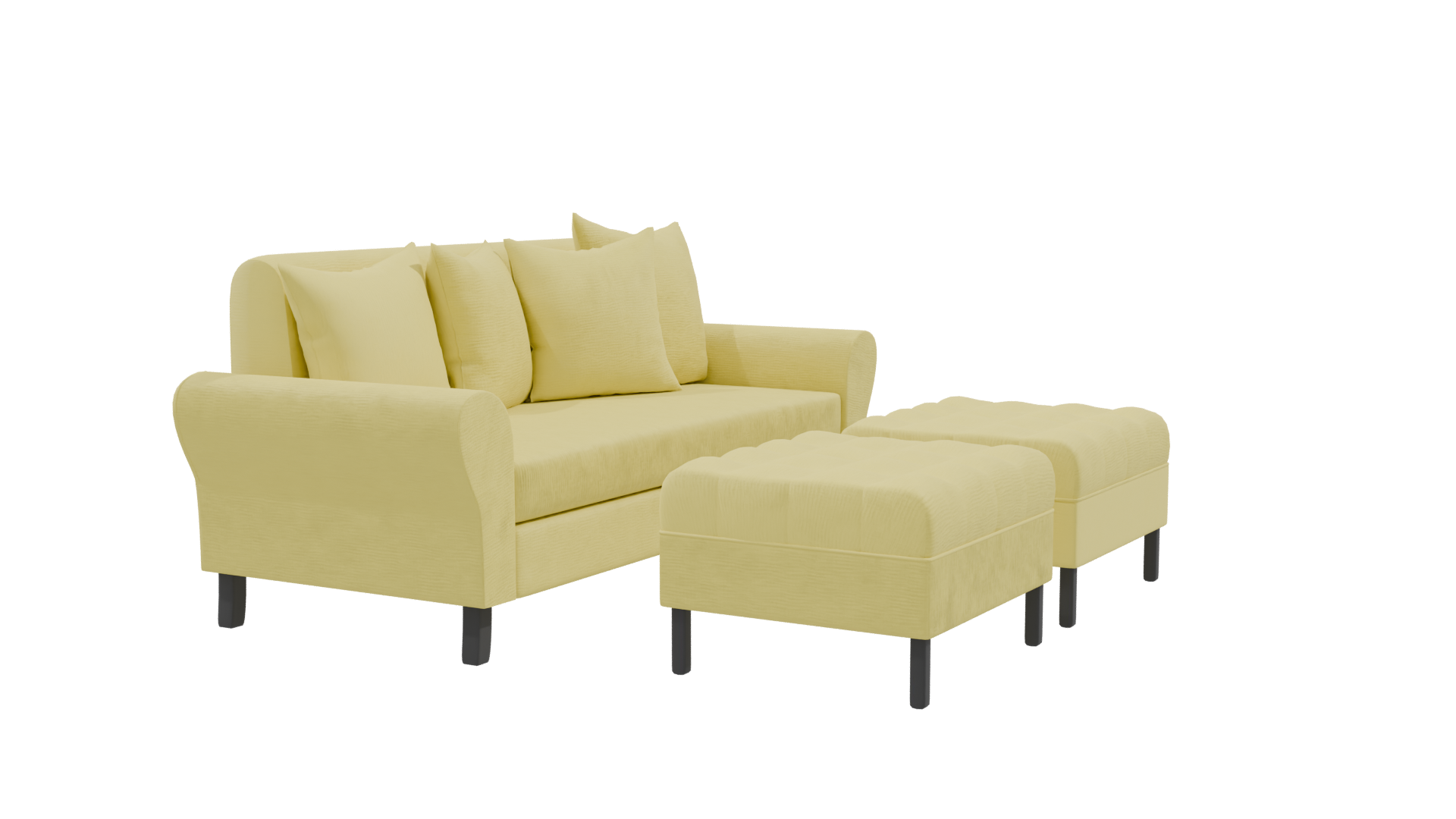 Stylish Yellow Corner Sofa 3D Model - Professional 3D Model Render 21