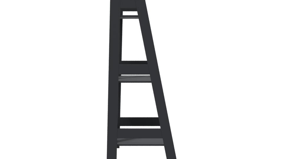 Minimalist Black Shelving Unit 3D - Professional 3D Model Render 8