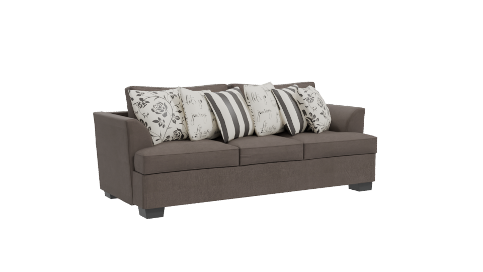 Stylish Sofa with Decorative Cushions - Professional 3D Model Render 10