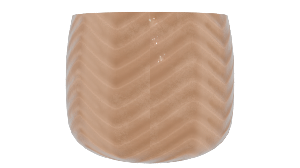 Glossy Chevron Patterned Ceramic Planter 3D Model - Professional 3D Model Render 5