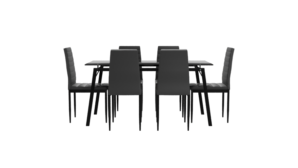Stylish Modern Dining Table Set 3D Model - Professional 3D Model Render 11