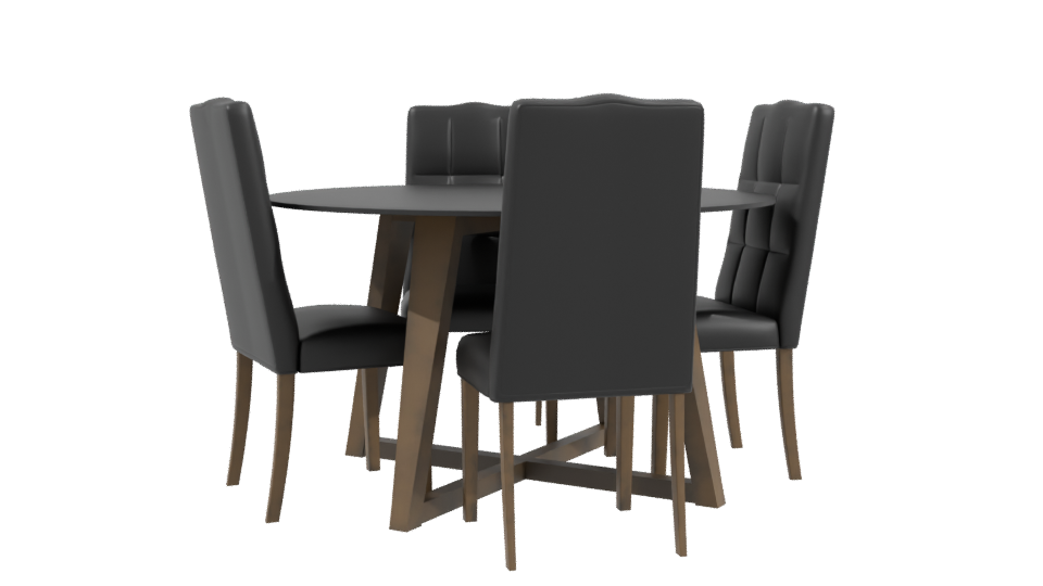 Round Dining Table Set 3D - Professional 3D Model Render 3