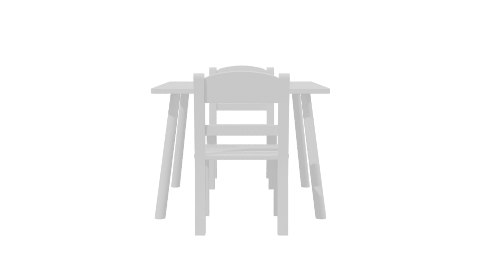 Stylish White Dining Table Set - Professional 3D Model Render 2