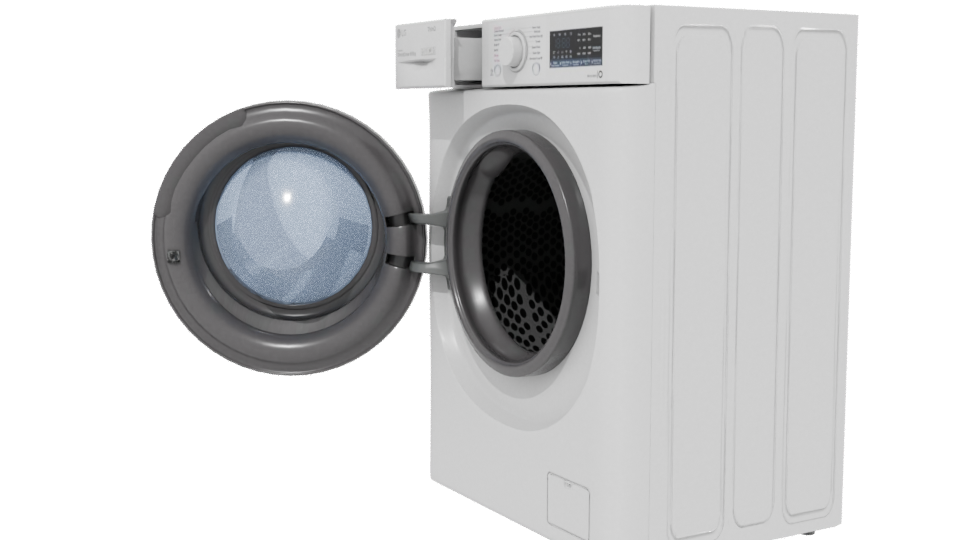 Realistic Front-Loading Washing Machine 3D - Professional 3D Model Render 13