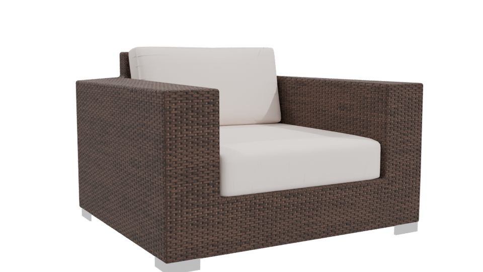 Brown Single Seat Armchair 3D - Professional 3D Model Render 10