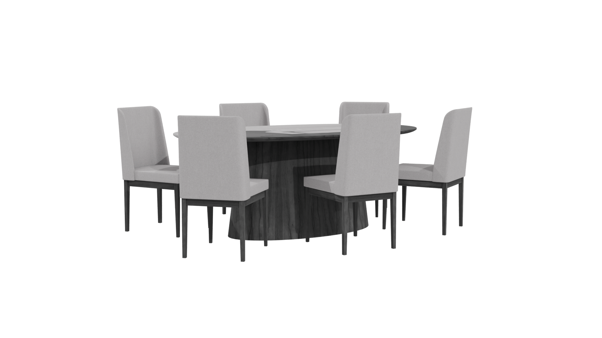 Stylish Round Dining Table Set - Professional 3D Model Render 4