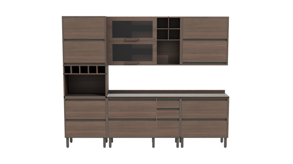 Contemporary Wooden Cabinet Model - Professional 3D Model Render 11