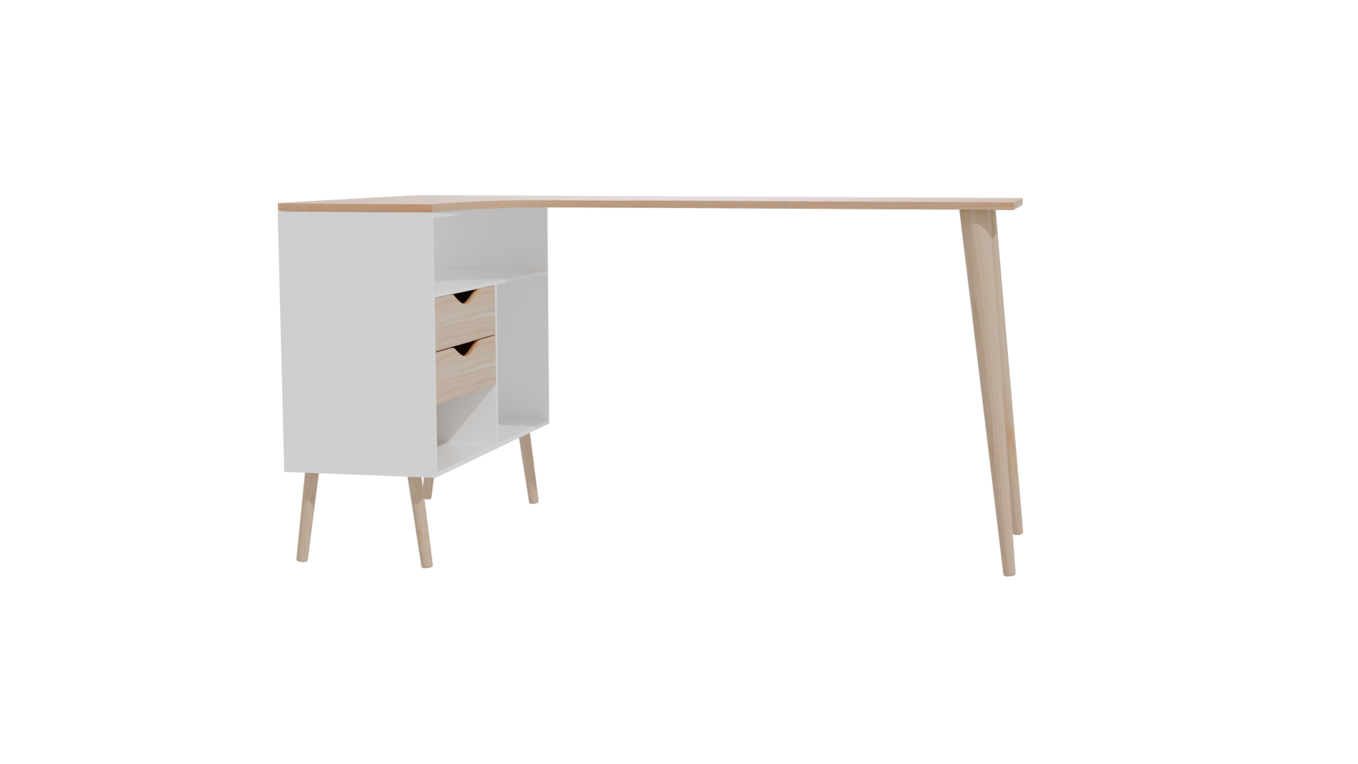 Stylish Modern Corner Desk 3D - Professional 3D Model Render 11