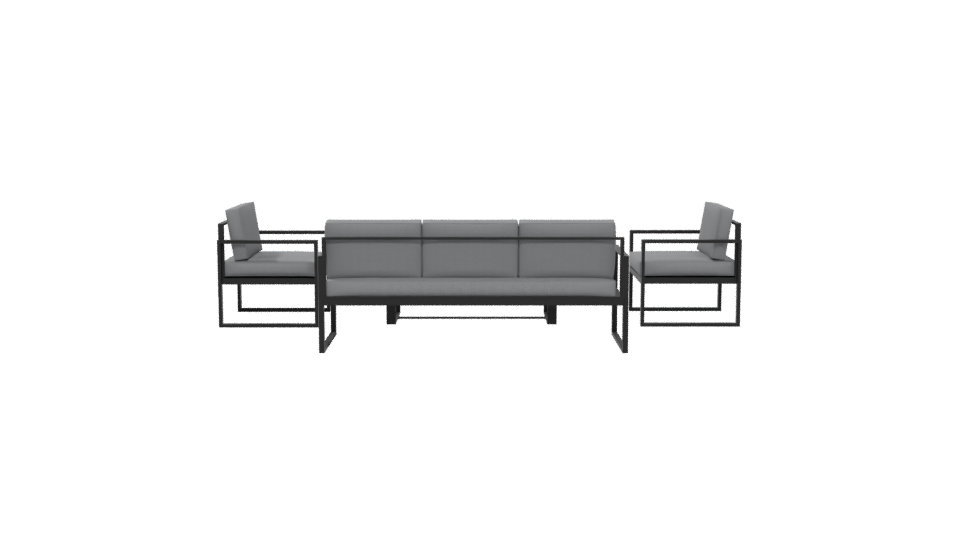 Contemporary Outdoor Furniture Set - Professional 3D Model Render 5