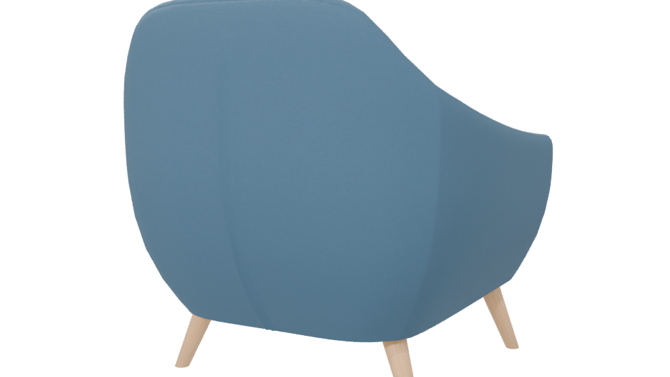 Stylish Blue Accent Chair 3D - Professional 3D Model Render 6