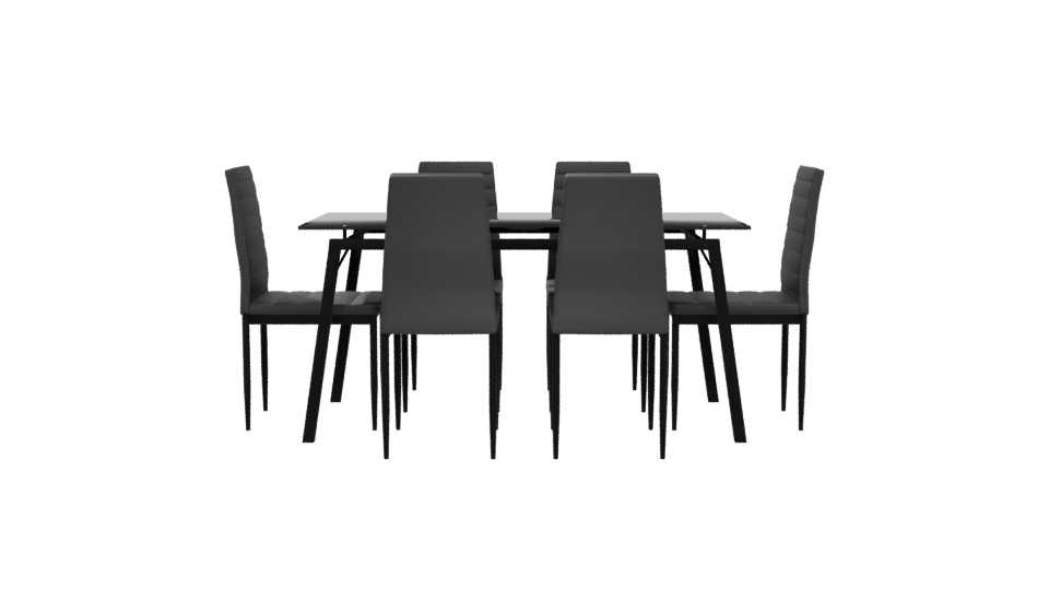 Stylish Modern Dining Table Set 3D Model - Professional 3D Model Render 5