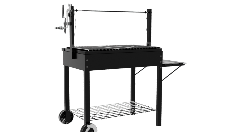 Stylish Outdoor Charcoal Grill 3D Model - Professional 3D Model Render 4