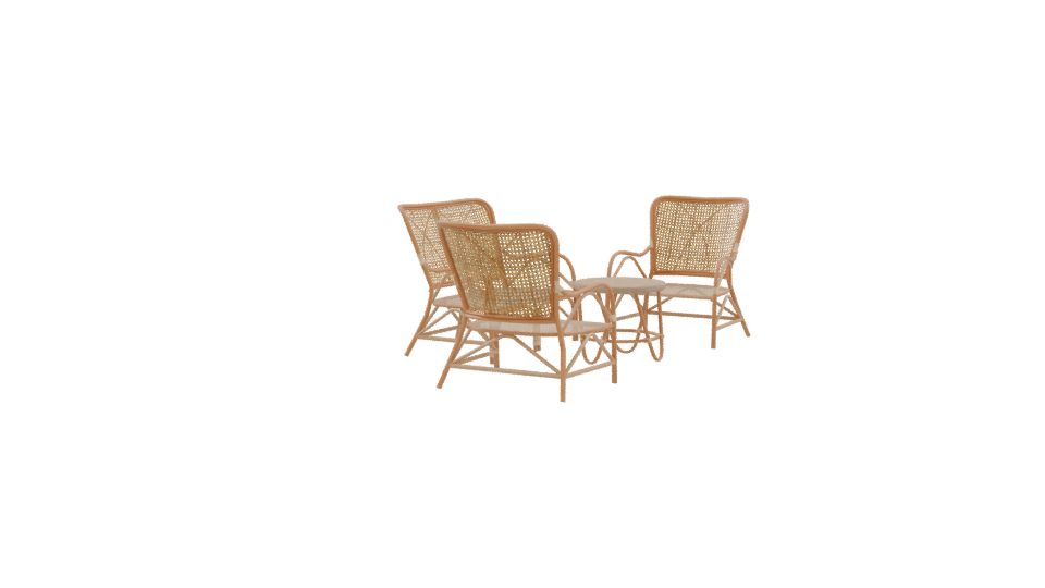 Stylish Rattan Furniture Set 3D - Professional 3D Model Render 9