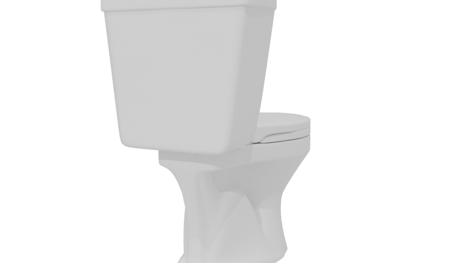 Clean White Toilet 3D Model - Professional 3D Model Render 6