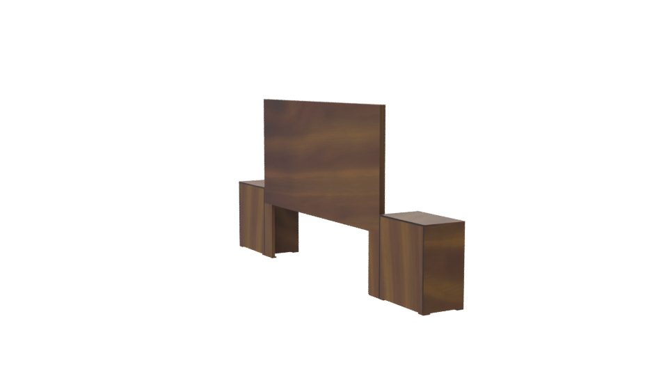 Stylish Wooden Headboard Set 3D - Professional 3D Model Render 7
