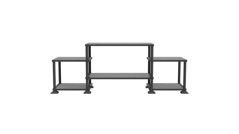Contemporary Black Multi-Level Display Shelf 3D Model - Professional 3D Model Render 11