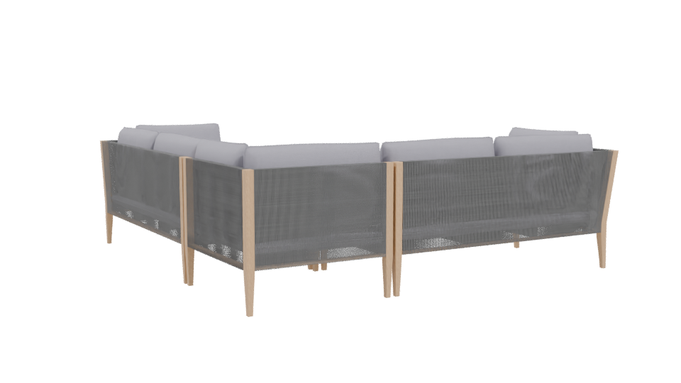 Stylish Outdoor Sectional Sofa 3D - Professional 3D Model Render 4