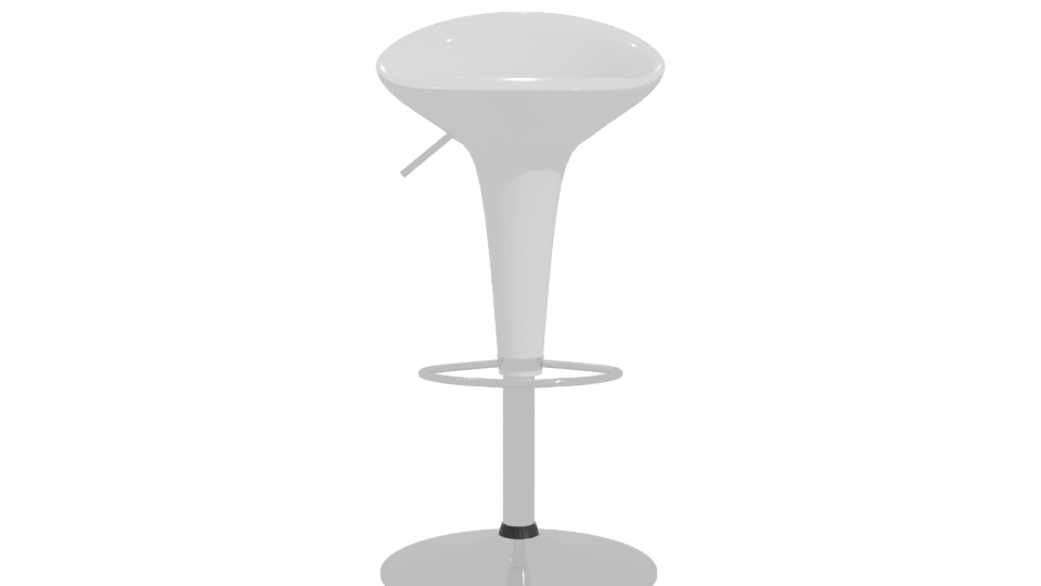 Stylish White Bar Stool 3D - Professional 3D Model Render 11