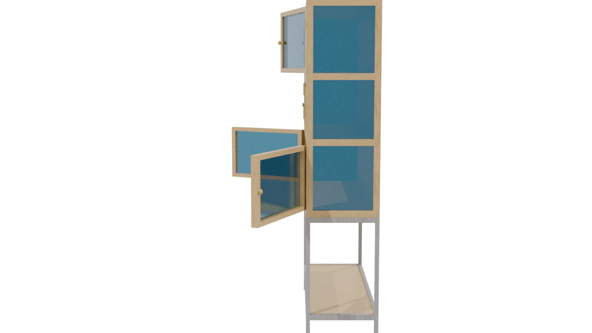 Stylish Wooden Display Cabinet 3D - Professional 3D Model Render 2