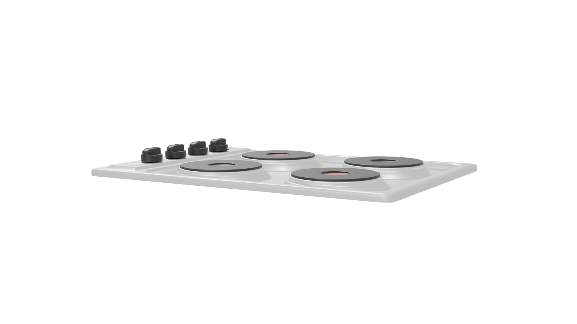 Classic Electric Stove Top Model - Professional 3D Model Render 6