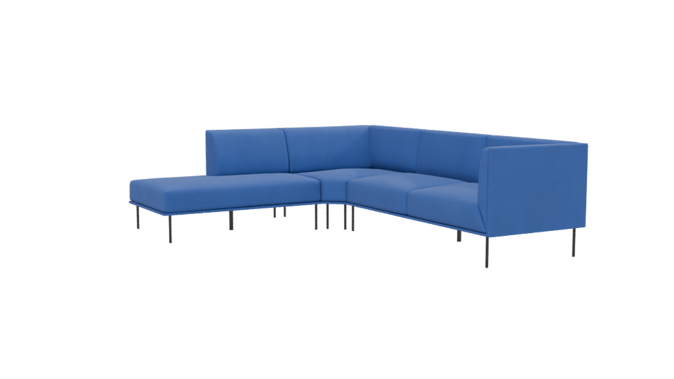 Modern Blue Sectional Sofa Model - Professional 3D Model Render 13