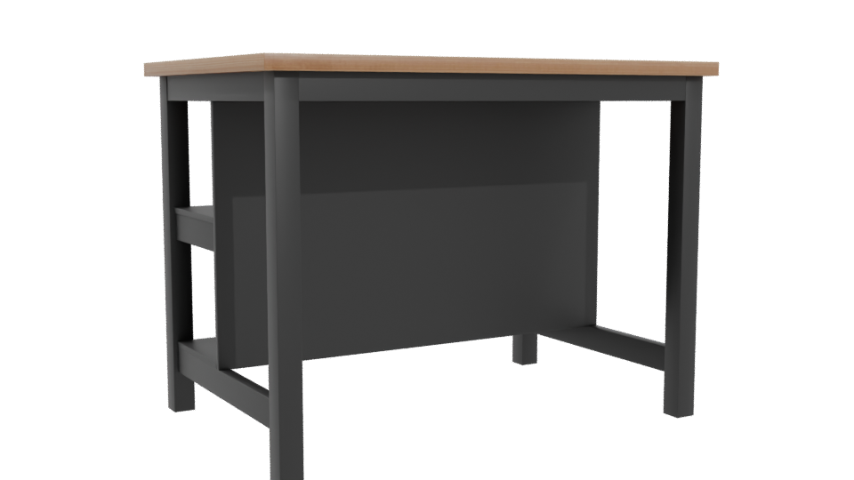 Industrial Metal and Wood Storage Table 3D Model - Professional 3D Model Render 4