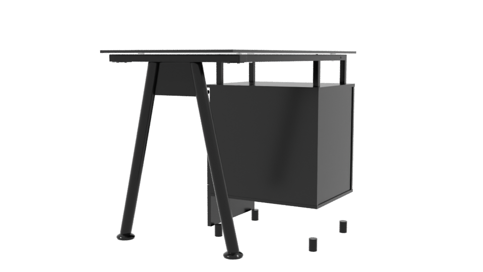 Stylish Modern Writing Desk 3D - Professional 3D Model Render 3