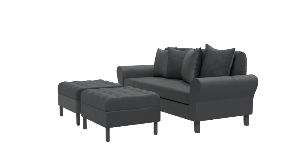 Modern Sofa with Poufs 3D - Professional 3D Model Render 13