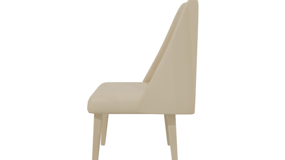 Minimalist Fabric Dining Chair 3D - Professional 3D Model Render 2