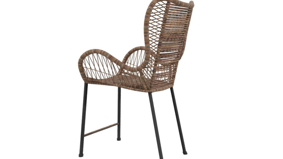 Modern Rattan Bar Chair 3D - Professional 3D Model Render 3