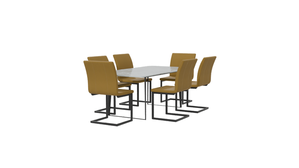 Modern Dining Table Set 3D - Professional 3D Model Render 6