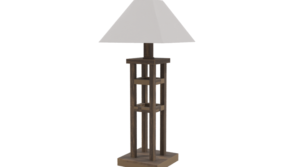 Stylish Wooden Table Lamp 3D - Professional 3D Model Render 9