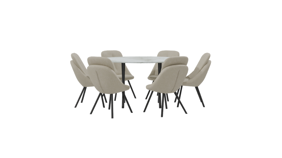 Stylish Dining Table Set 3D - Professional 3D Model Render 8