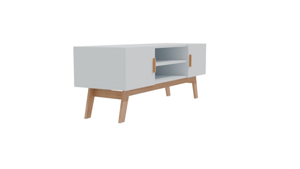 Minimalist Wooden TV Stand 3D - Professional 3D Model Render 9
