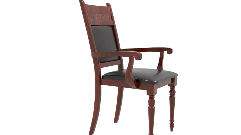 Elegant Vintage Wooden Armchair 3D - Professional 3D Model Render 9