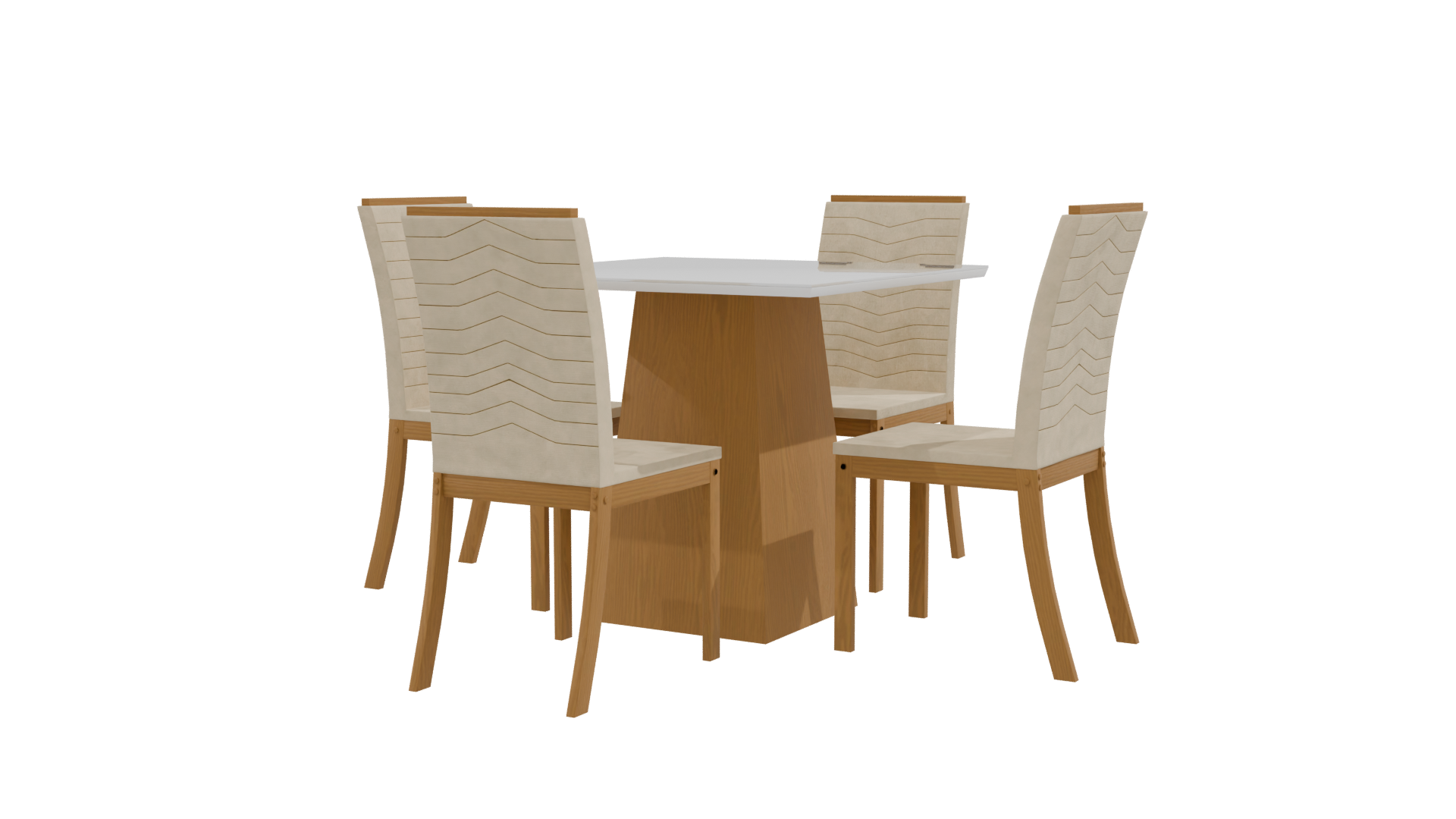 Stylish Wooden Dining Set 3D - Professional 3D Model Render 9